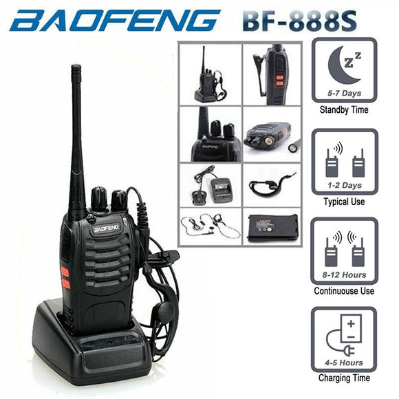 Rechargable Walkie Talkies Long Range Portable Two Way Radios 16-Channel FRS/GMRS Walkie Talkie (Pack of 1) [<lun>]