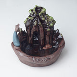 Exquisite Retro Handmade Ceramic Backflow Incense Burner Home Decor Incense Holder Buddhist Crafts +20 Incense Cones