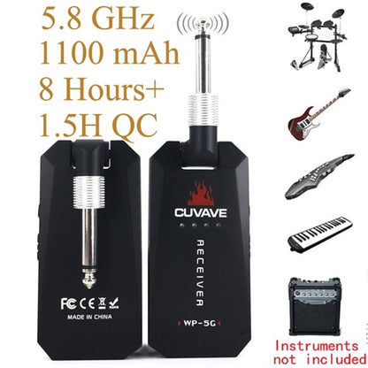 Wireless Guitar System, Transmitter &amp; Receiver Wireless Built-in Rechargeable Lithium Battery 30M Transmission Range for Electric Guitar Bass (3 Styles Optional)