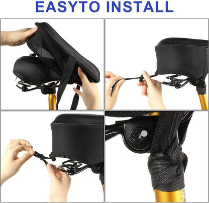 Exercise Bike Seat Cover - Large Wide Foam &amp; Gel Padded Bicycle Saddle Cushion for Women Men Everyone, Bicycle Seat Cover for Exercise Bike Spin Bike Cruiser Bike Indoor Cycling