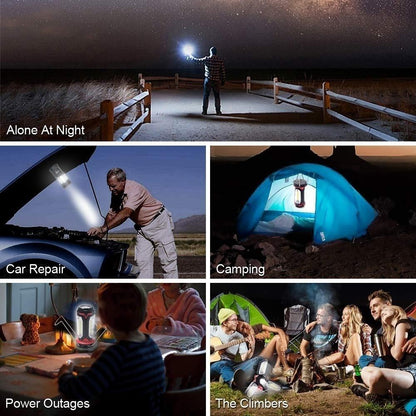 LED Camping Lantern, Rechargeable 2200mAh Portable Tent LED Lights Flashlights by USB Charging for Phone Charging,Emergency,Hurricane,Fishing and More