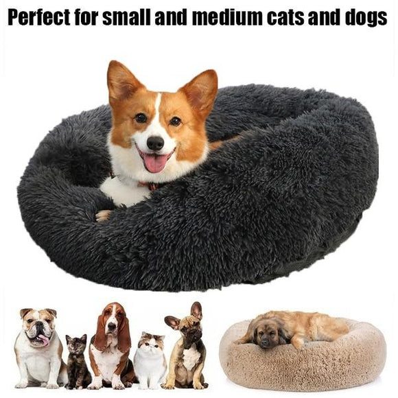 New Comfortable Fluffy Extra Large Dog Beds Sofa Washable Round Dog Pillow Cushion Pet Bed for Large Extra Large Dog