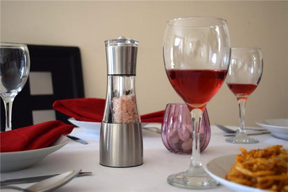2021 Salt and Pepper Grinder Mills (2rd Generation, Ceramic Core with Adjustable Coarseness), Manual Design Salt Shakers, Allows Two Kinds of Seasoning Used at The Same Time [<lun>]
