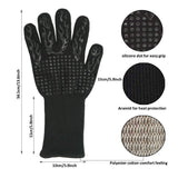 BBQ Gloves,Oven Gloves1472℉ Extreme Heat Resistant, Food Grade Kitchen Grill Gloves, Silicone Grilling Gloves, Non-Slip Cooking Gloves for Barbecue, Cooking, Baking, Welding, Cutting