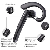 New Fashion Wireless Bluetooth5.0 Earphone, Waterproof Sport Earhook Headset, Noise Cancellation Stereo Bluetooth Headphone, Business Drive Handsfree Headset with Mic Voice Control for Smart Phone