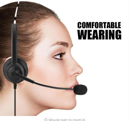 USB Headset With Microphone, USB Wired Computer Headsets, Noise Cancelling Mic and in-line Controls, Headphones with Microphone Super Lightweight Hedphones for Skype/Call Center/Clear Chat