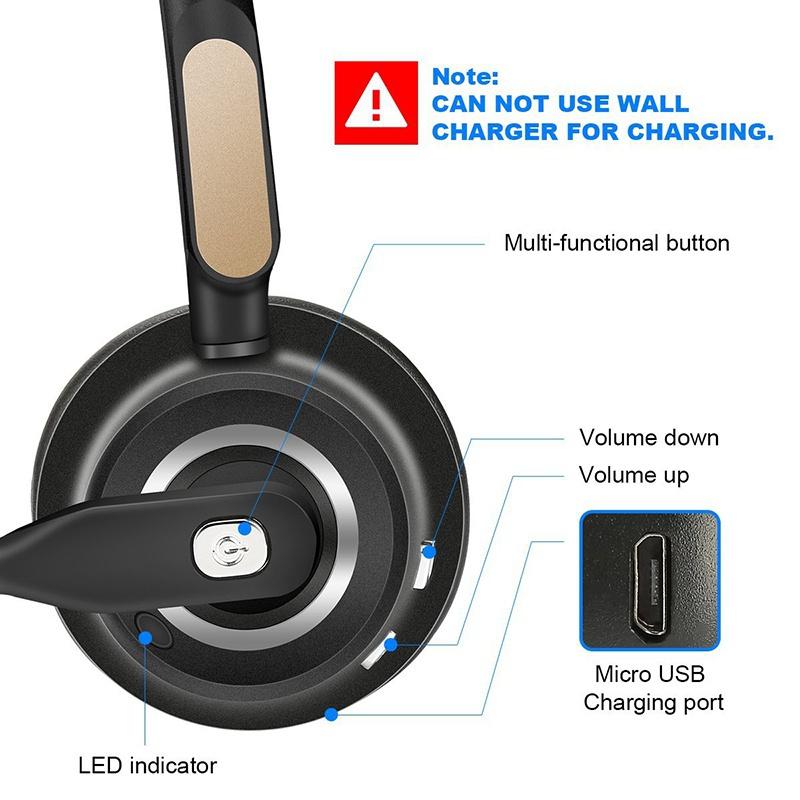 Bluetooth headset wireless headset, a combination of a single headset and microphone charging base, for PC, Laptop, Truck Driver, Office, Call Center, Skype [<lun>]
