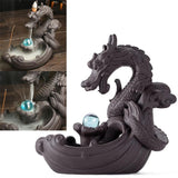 Incense Holder Dragon Backflow Incense , Chinese traditional  Handmade Ceramic Home Decor  handmade gifts Can help sleep