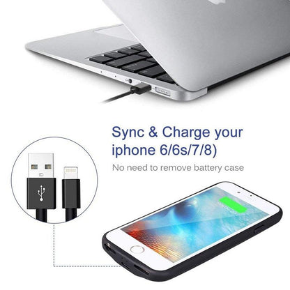 Slim Silicone Battery Case for iPhone 8/7/6S/6/8 Plus / 7 Plus / 6S Plus/6 Plus, 2500mAh/3700mAh Portable Charging Case External Rechargeable Charger Case Juice Pack Protective Power Case for iPhone