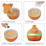 Premium Essential Oil Diffuser Quiet Humidifier Natural Home Fragrance Diffuser with 7 Color Light and Easy to Clean