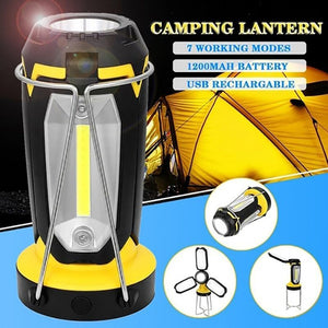 Rechargeable LED Camping Lantern, Portable Tent LED Lights Flashlights by USB Charging for Phone Charging,Emergency,Hurricane,Fishing and More