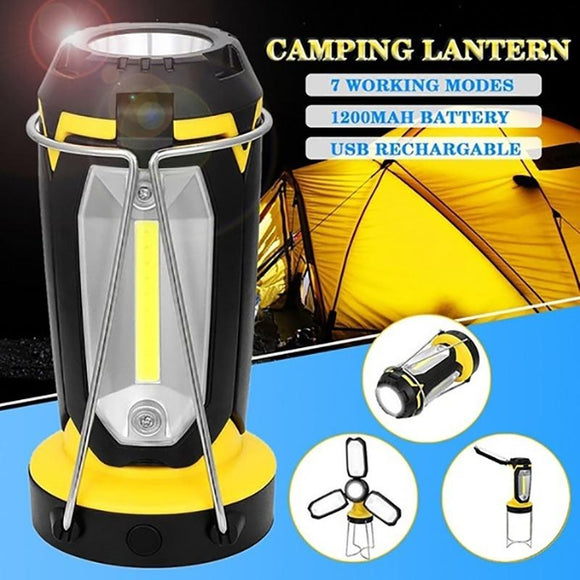 Rechargeable LED Camping Lantern, Portable Tent LED Lights Flashlights by USB Charging for Phone Charging,Emergency,Hurricane,Fishing and More
