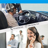 Bluetooth Headset, Trucker Bluetooth Headset, V5.0 Handsfree Wireless Phone Headset with Charging Station, Noice Cancelling, Bluetooth Headset with Microphone, Suitable for Call Center Office Phone