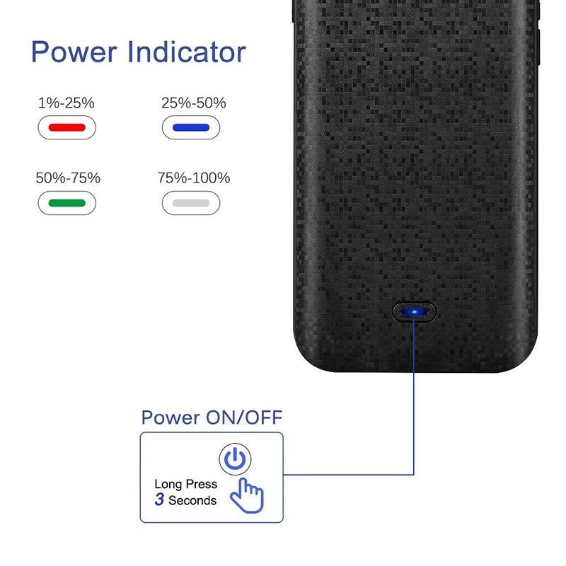 Slim Silicone Battery Case for iPhone 8/7/6S/6/8 Plus / 7 Plus / 6S Plus/6 Plus, 2500mAh/3700mAh Portable Charging Case External Rechargeable Charger Case Juice Pack Protective Power Case for iPhone