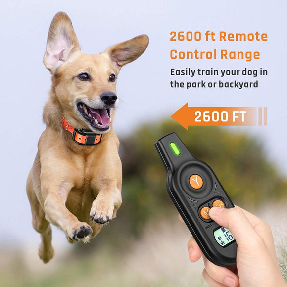 2020 Dog Training Collar, 2019 Updated 3 Channels Shock Collar for Dogs with 2600ft Remote, Beep Vibration Shock 3 Modes Fully Waterproof Dog Shock Collar for Small/Medium/Large Dogs