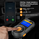Bluetooth FM Transmitter for Car Wireless In-Car FM Radio Transmitter Adapter, Hands-Free Car Kit w/Smart QC3.0 and 2.4A Dual USB Ports, Replaceable Fuse, AUX In/Out, SD/TF Card Slot
