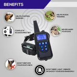 Waterproof Electric 800m Remote Pet Trainer Shock Training Collar for 1 or 2 Dog