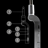 Guitar System Transmitter &amp; Receiver 2.4G Wireless Built-in Rechargeable Lithium Battery 30M Transmission Range for Electric Guitar Bass (Silver/Black)