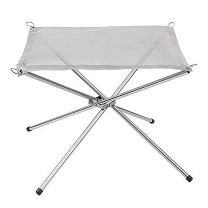 New Folding Camp Stove Fire Frame Stand Wood Burning Grill Stainless Steel Rack Heater Camping Tool [<lun>]