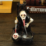 2020  New design Skull Backfolw Incense Burner Fashion Halloween Gift Retro Incense Holder Home Décor Home Air Freshener for Yoga and Reading