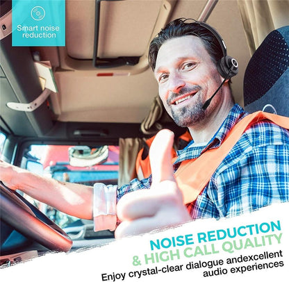 Bluetooth Headset with Mic Charging Dock,On-Ear Office Wireless Headset with Noise Cancelling Microphone for Call Center,Mobile Phones, Laptop,Skype,VoIP
