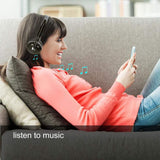 Bluetooth Headset with Microphone, Over-The-Head Wireless Stereo Headphones (Music Streaming, Hands-Free In Car, Up To 12 Hours, Noise Cancelling) for Truck Drivers and Telephone Operator (Black) [&lt;lun&gt;]