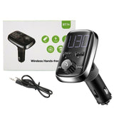 Bluetooth Car FM Transmitter, Wireless Audio Transmitter Car Charger with USB Charge, Car Radio Audio Adapter MP3 Player Support Hands-free Calling,for iPad iOS Android Phone Portable GPS Navigator