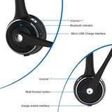 Pro Trucker Bluetooth Headset,Wireless Headset with Microphone,Charging Station,Noise Cancelling Hands Free Phone Headset for Truck Driver Call Center Office PC Skype