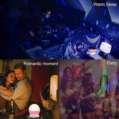 Newest 2 Styles Romantic Star Projector Light USB Voice Control Music Player LED Night Light Projection Lamp Star Light [<lun>]