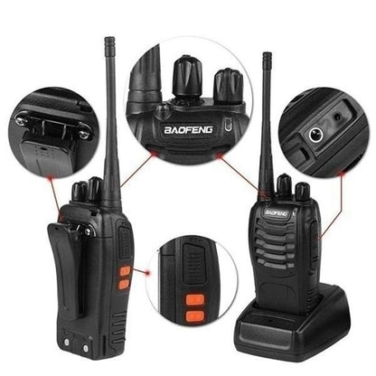 Rechargeable Long Range Two-Way Radios with Earpiece 2-4 Pack UHF 400-470Mhz Walkie Talkies Li-ion Battery and Charger Included