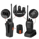 Rechargeable Long Range Two-Way Radios with Earpiece 2-4 Pack UHF 400-470Mhz Walkie Talkies Li-ion Battery and Charger Included