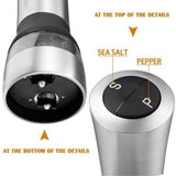 2021 New Stainless Steel Acrylic 2 in 1 Electric Seasoning Salt Pepper Grinder Muller Tool Silver [&lt;lun&gt;]