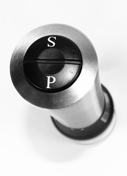 2021 New Stainless Steel Acrylic 2 in 1 Electric Seasoning Salt Pepper Grinder Muller Tool Silver [<lun>]