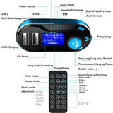 Bluetooth FM Transmitter, Wireless Radio Adapter Hands-Free Car Kit wit Dual USB Ports,TF Card Mp3 Player