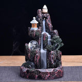 2020 Exquisite Ceramic Incense Burner Feng Shui Tibet Holder Buddhist Censer + 60 Backflow Cone