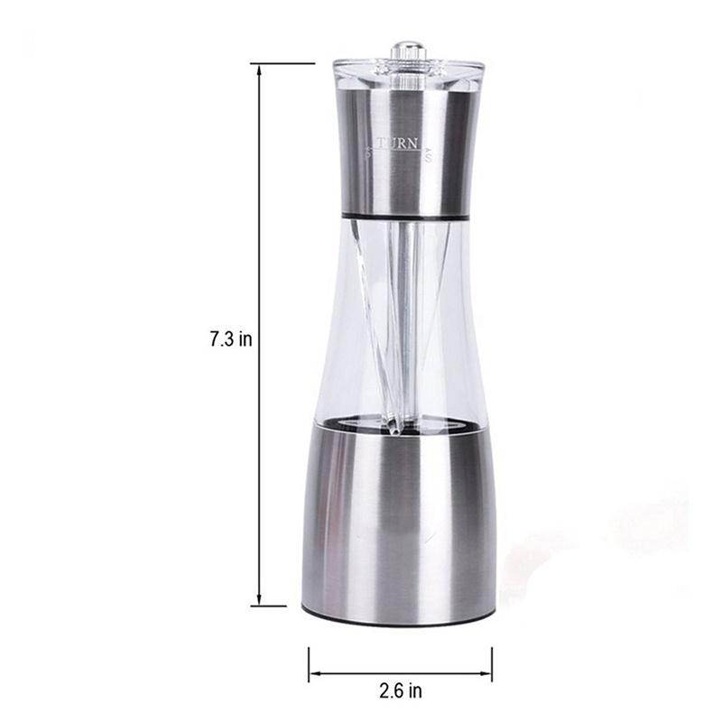 2021 Salt and Pepper Grinder Mills (2rd Generation, Ceramic Core with Adjustable Coarseness), Manual Design Salt Shakers, Allows Two Kinds of Seasoning Used at The Same Time [<lun>]