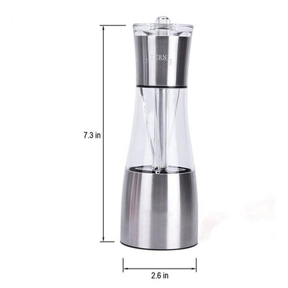 2021 Salt and Pepper Grinder Mills (2rd Generation, Ceramic Core with Adjustable Coarseness), Manual Design Salt Shakers, Allows Two Kinds of Seasoning Used at The Same Time [<lun>]