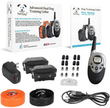 Dog Training Collar Remote Controller Waterproof Rechargeable 1000Yards LCD Trainer for Pet Electric Shock for 2 Dogs