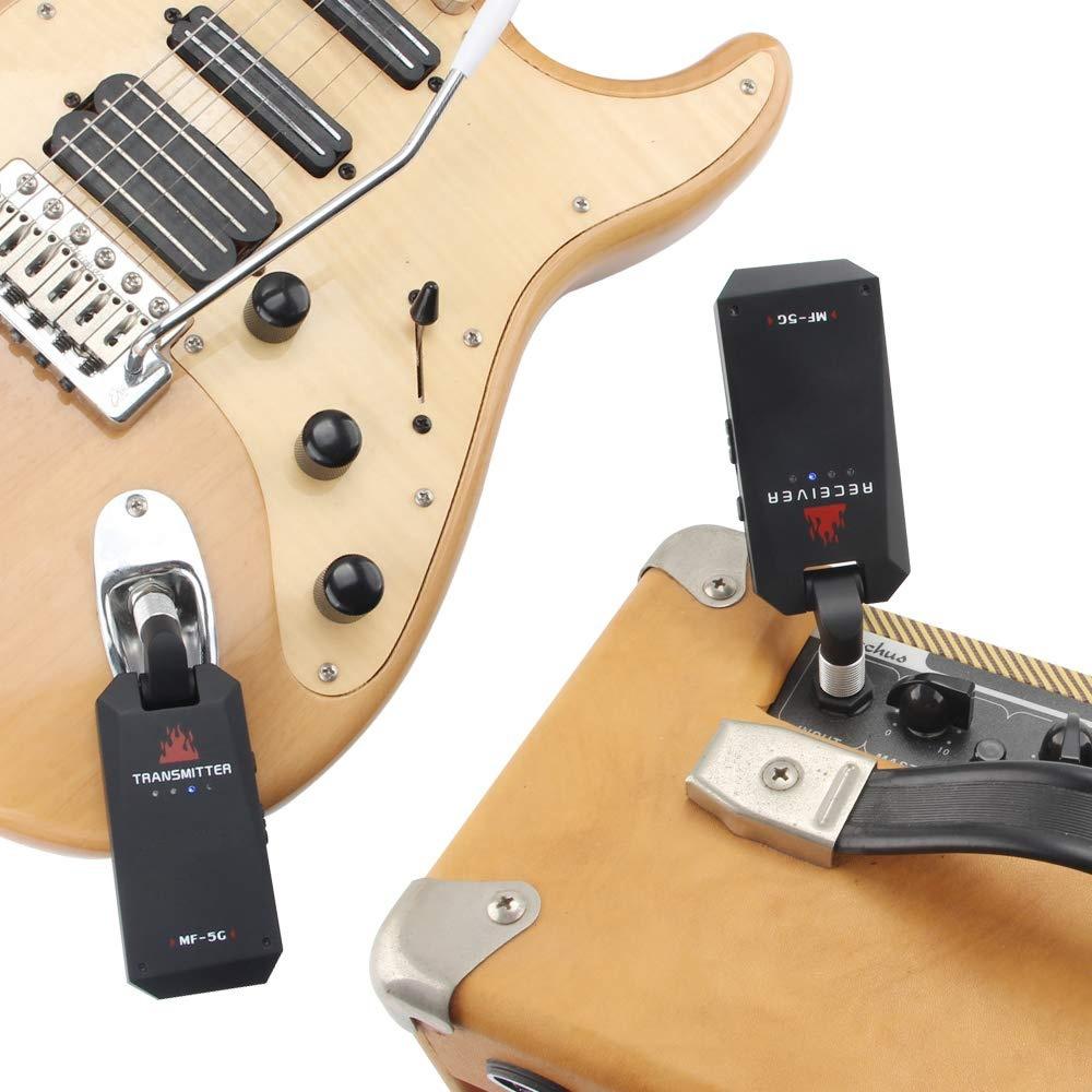 Wireless Guitar System, Transmitter &amp; Receiver Wireless Built-in Rechargeable Lithium Battery 30M Transmission Range for Electric Guitar Bass (3 Styles Optional)