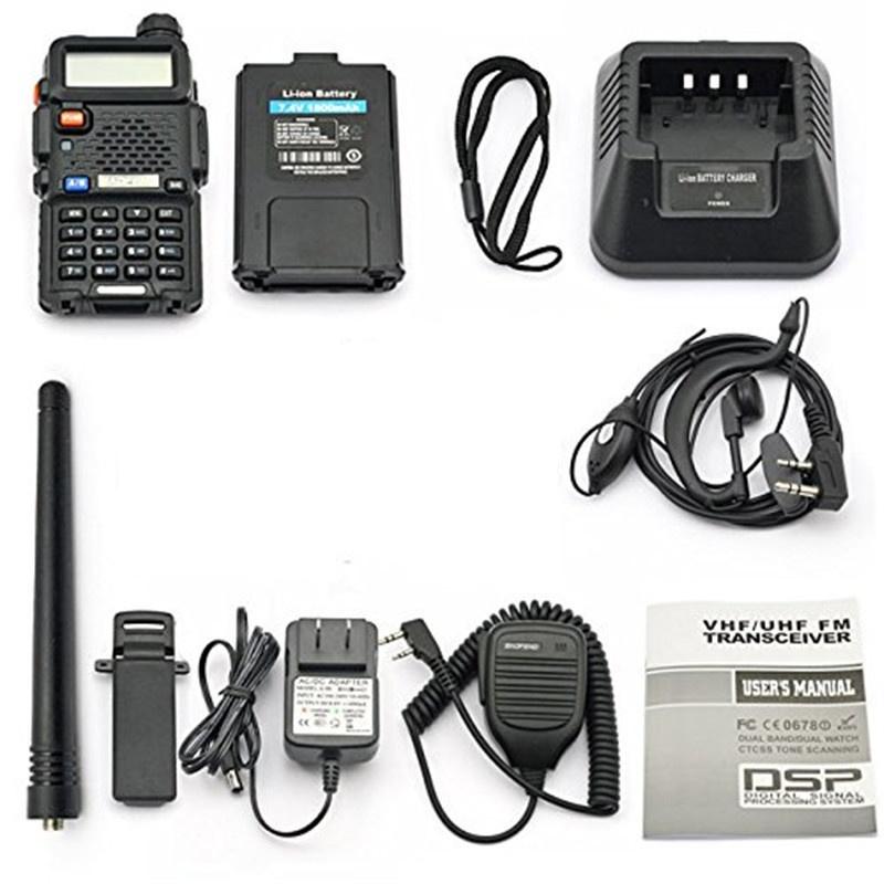BAOFENG UV-5R Dual Band UHF/VHF Two Way Ham FM Radio+Speaker Mic Walkie Talkie [<lun>]