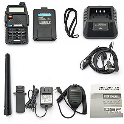BAOFENG UV-5R Dual Band UHF/VHF Two Way Ham FM Radio+Speaker Mic Walkie Talkie [<lun>]