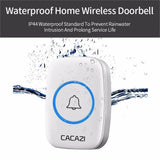 2021 New Waterproof Intelligent Wireless Doorbell 300M Remote Smart Door Bell Chime (include EU UK US Plug)