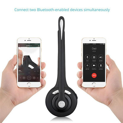 Trucker Bluetooth Headset With Mic, Handsfree Over The Head Earpiece, On Ear Bluetooth Headphones For Cell Phone, Call Center, Truck Driver (Color: Bl