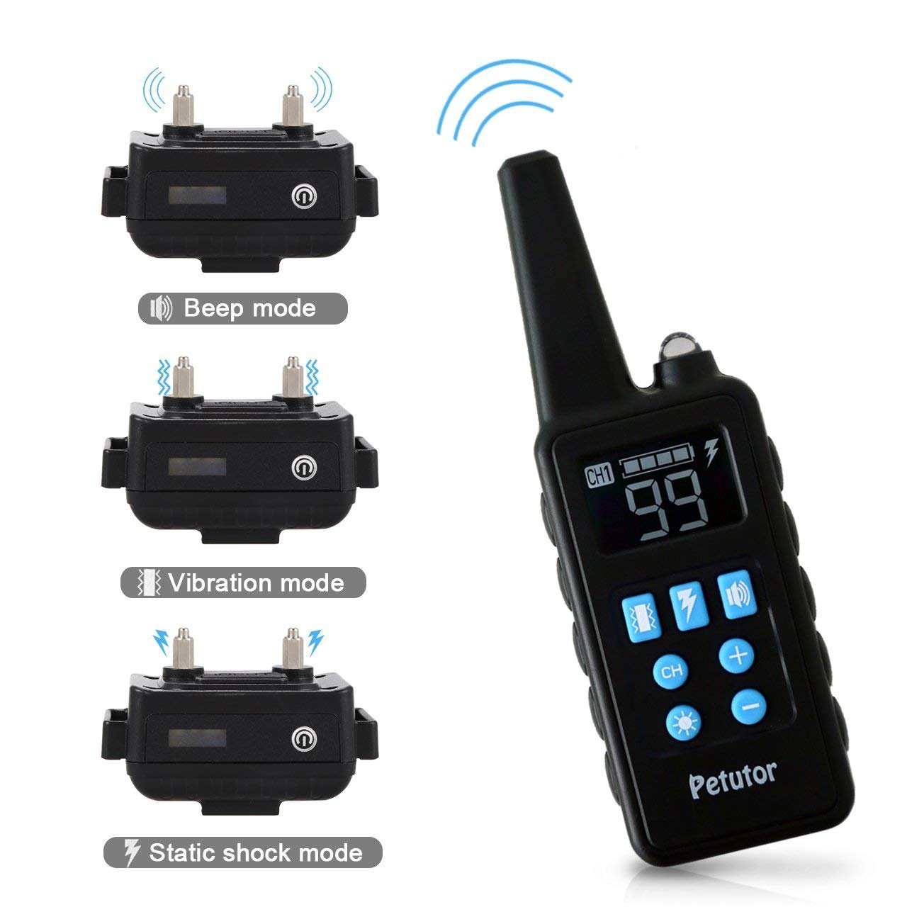 Dog Training Collar with Remote Control 1000 feet - Rechargeable and Upgraded IP67 Waterproof Electric Collar for Large Medium Small Dogs
