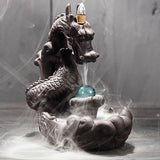 Incense Holder Dragon Backflow Incense , Chinese traditional  Handmade Ceramic Home Decor  handmade gifts Can help sleep