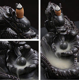 2020 With 60 Incense Cones Buddhist Porcelain Dragon Incense Holder Smoke Backflow Fragrance Retro Art