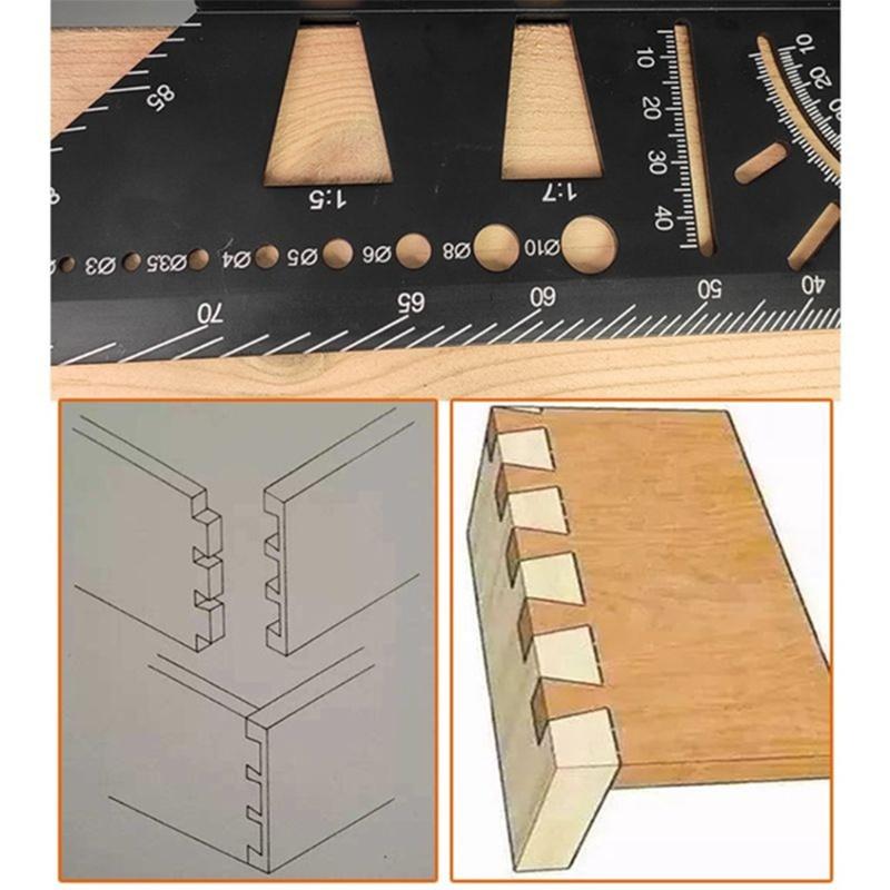 New 45 90 Degree  Accurate Measuring Square Angle Ruler Woodworking Portable Accessories Aluminum Alloy  Multifunctional Marking Gauge EHC [<lun>]