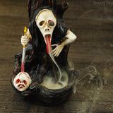 Exquisite New design Skull Backfolw Incense Burner Fashion Halloween Gift Retro Incense Holder Home Decoration Home Air Freshener for Yoga and Reading