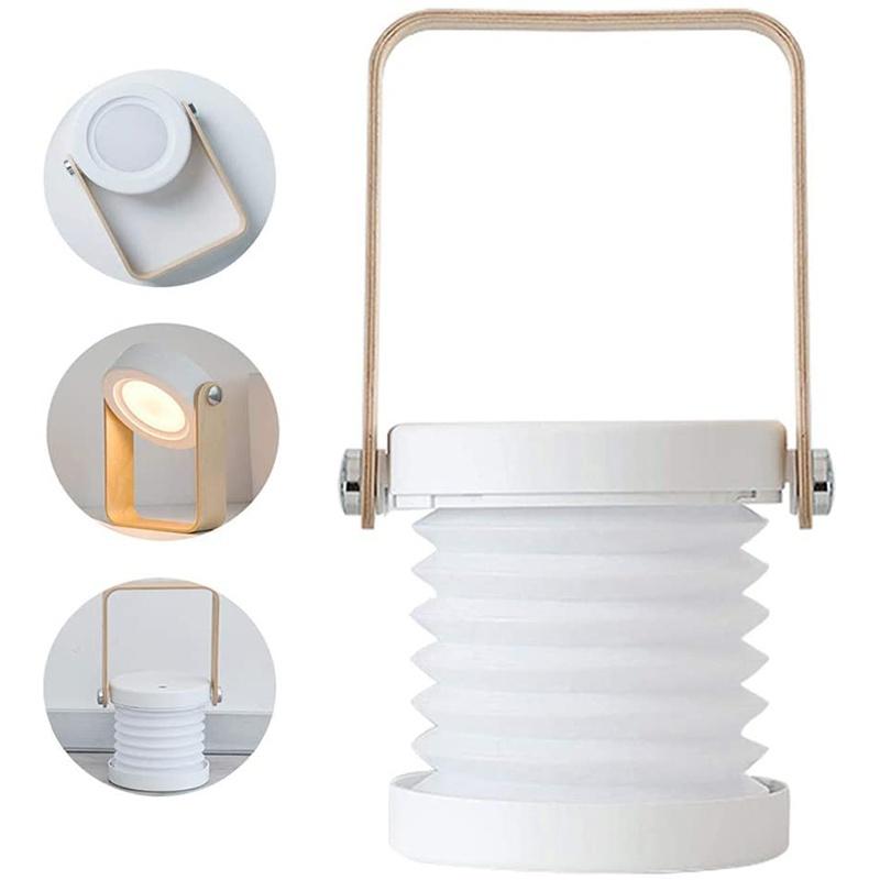 2021 New Portable Foldable USB Rechargeable Dimmable LED Lantern Night Light Table Lamp [<lun>]