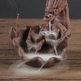 Retro Handmade Ceramic Censer Backflow Incense Burner Home Decor Incense Holder Buddhist Crafts